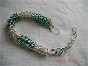 120302-green_and_silver_chainmaille_bracelet